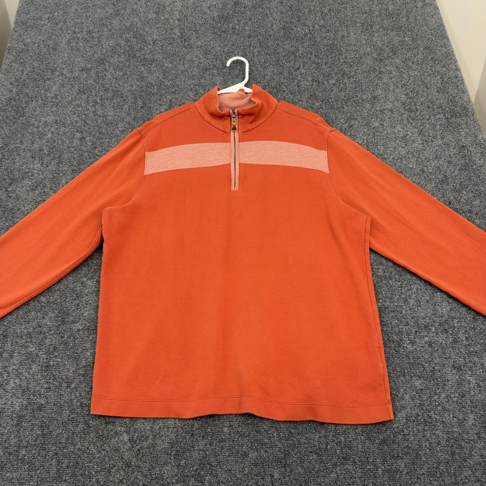 Banana Republic Pullover Mens XL Orange Quarter Zip Casual Preppy